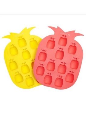 SunnyLife 2 Pineapple Shape Ice Cube Trays Silicone Dessert Mold